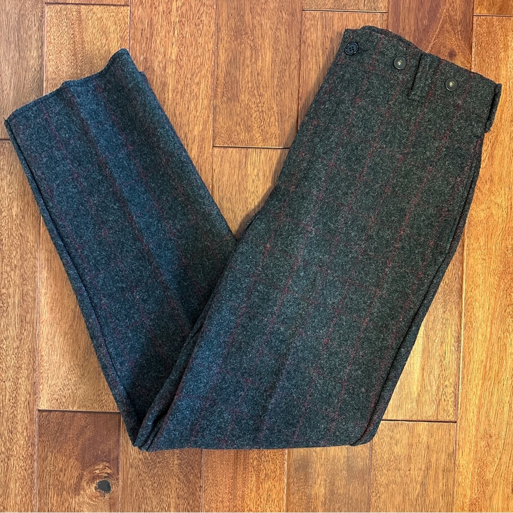 Vintage Woolrich Malone Wool Hunting Pant. 1990. Size 34. Windowpane Plaid.